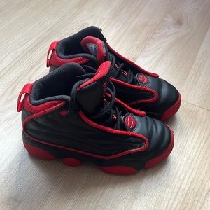 Boys black and red Jordan sneakers